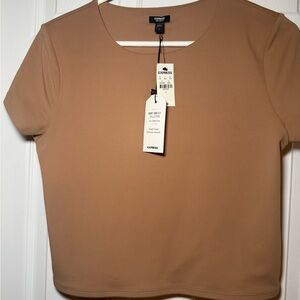 Express Women's Short Sleeve Brown Top